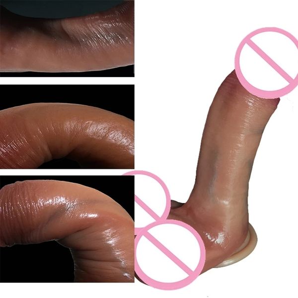 3 Tamanho Simulação Dildo Realista Sucção G Spot estimular Silicone Penis Grande Dick Masturbator Sexy Brinquedo Para As Mulheres