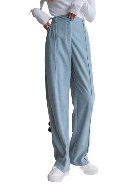 

dazy high waist slant pockets pants 26m2#, Black;white