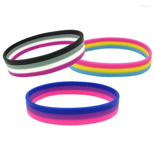 Bracciale sportivo con catena a maglie Braccialetti Gay Pride bisessuali in gomma siliconica 2022 Drop