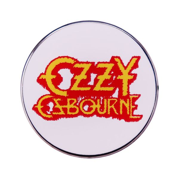 

oz osborne logo brooch rocker heavy metal band badge, Blue
