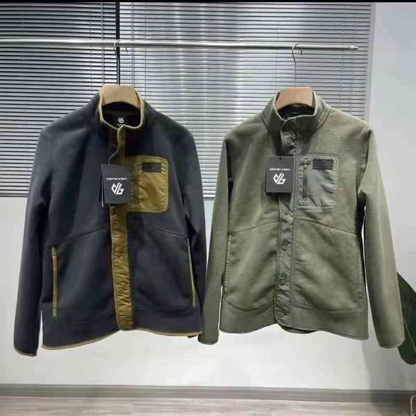 

men's jacket american retro leisure style high gram weight autumn winter men and womens lovers fleece warm coat stand collar jacket, Black;brown