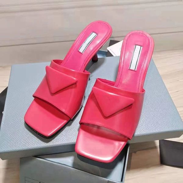 

shoes women's summer leather mule lido thin heel beach slide slippers 3.5cm 35-41