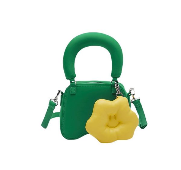 

bag female niche design clash smiley face flower charm handbag cross bag