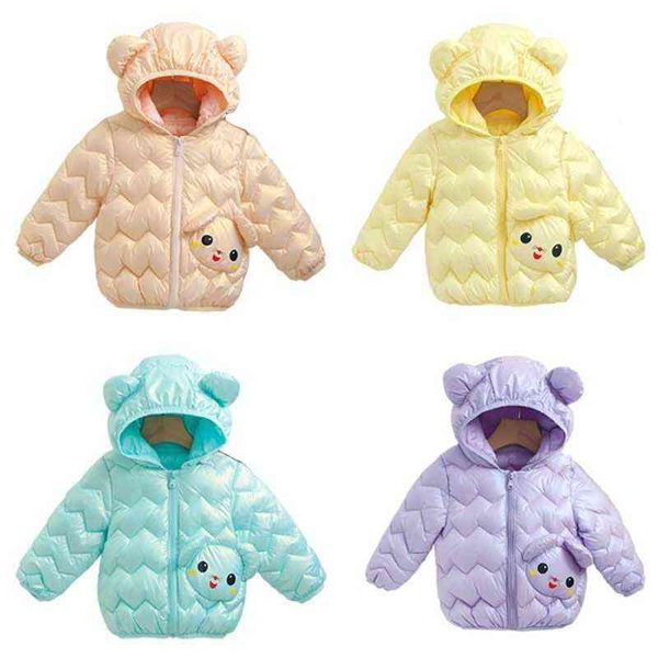 

fashion boys girls hooded down jackets for kids jackets autumn baby boy cartoon warm jacket toddler girl zipper jackets outerwear j220718, Blue;gray