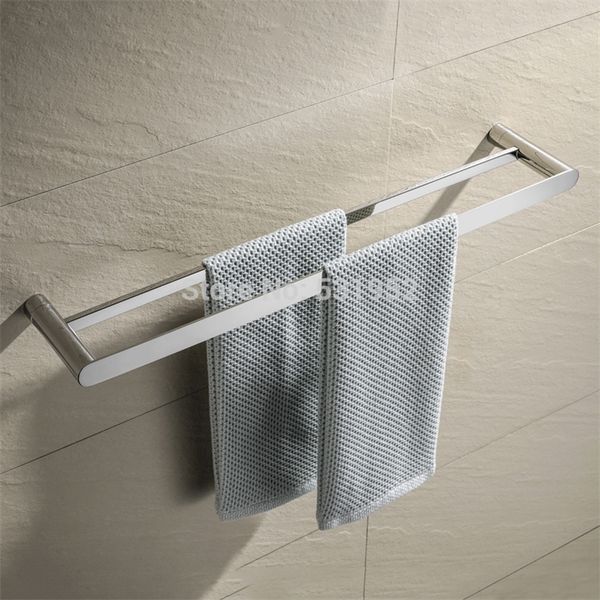 2 polegadas de aço inoxidável Toalha de banho dupla de acabamento polido Towel Towel Mount Tooting Rack para banheiro 200923