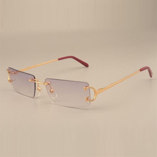 

plain sunglasses 4193827 with small rectangle lenses and metal big c arms198g, White;black