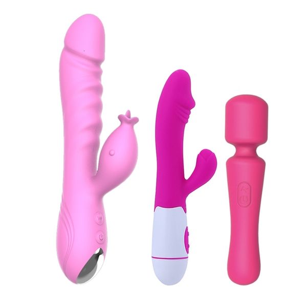 Vibrator Sex Toy Massger Original Factory Bom pre￧o Inserir vagina empurrando vibradores de coelho para mulheres Dildo realista Toys vibrat￳rios feminino 97ZB