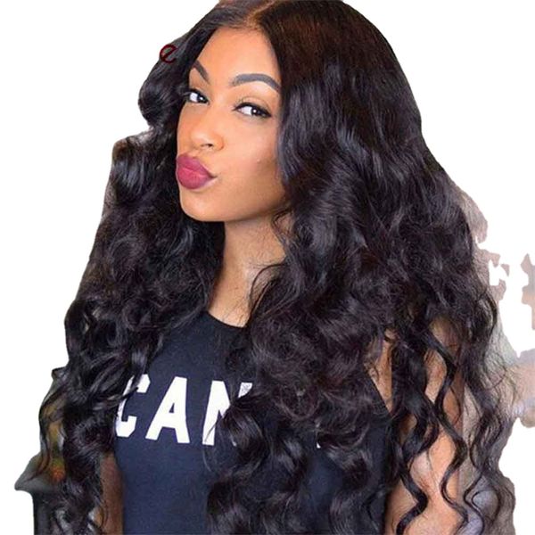 

transparent lace wigs loose deep wave wig 360 lace frontal wig pre plucked with baby hair 180 density lace front wig humain hair, Black