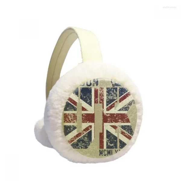 Boinas de Londres King UK O Union Jack Flag Winter Ear mais quente Cable malha peluda vela de earmaff Outdoorberets elob22
