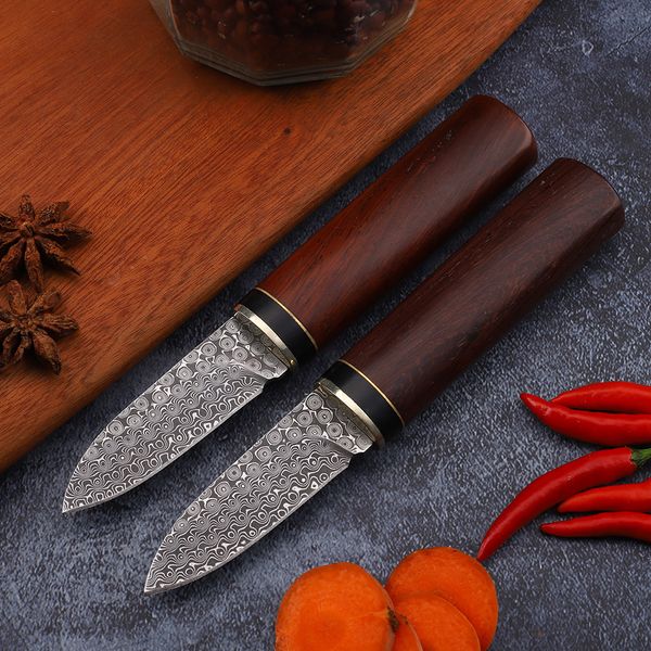 

damascus vg10 steel plate flower branch handle hunting outdoor fishing survival kitchen household fruit knife edc tool knife
