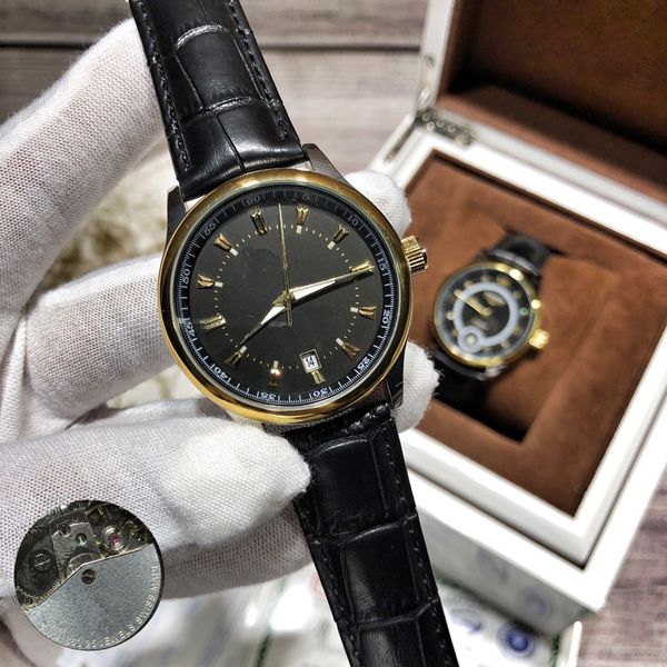 

men watch automatic mechanical watch 40mm round bezel waterproof fashion business wristwatches montre de luxe, Slivery;brown