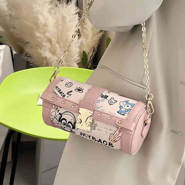 

fashion women's new high-quality versatile bag luxury designer cute printed small girl 2022 spring and summer fashion msenger chain one