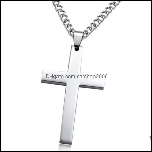 

pendant necklaces pendants jewelry stainless steel sier gold black cross chain for men women religion dkc, Silver