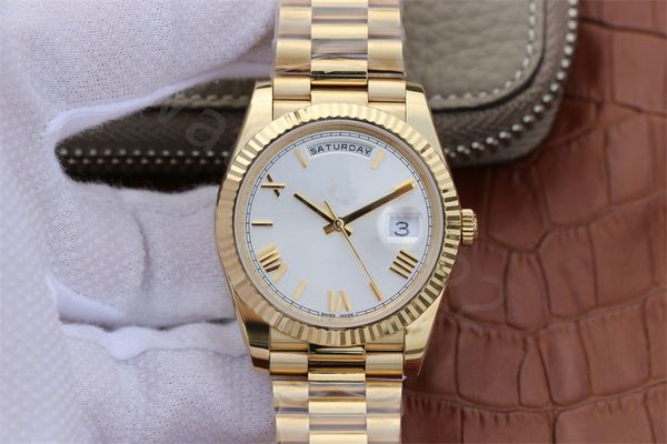 

noobf factory super watch swiss eta cal.3255 movement luxury mens gold 228235 automatic daydate 40mm roman president watches, Slivery;brown
