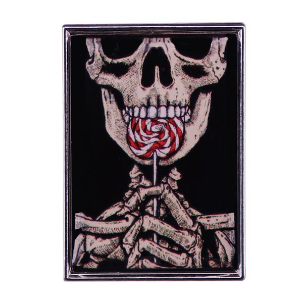 

skeleton lollipop enamel pin badge halloween ghost brooch accessories, Blue
