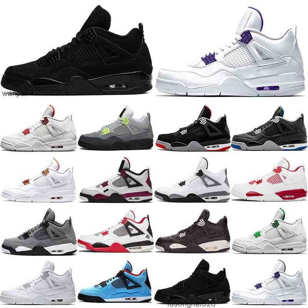

shoes 2022 men's 4s basketball shoes 4 mens neon black cat orange metallic oreo court purple pine green university red white cement pur