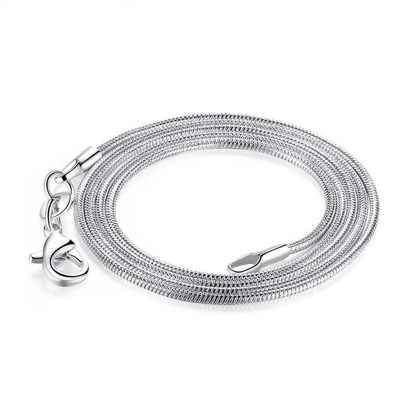 1MM Promotion 925 Silber Schlangenkette Halskette mit Karabinerverschlüssen Schmuckketten für Anhänger DIY 16 Zoll bis 24 Zoll 100 Stück