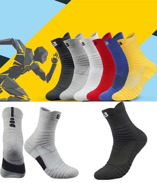 Kinder Outdoor Sportsocken Mittlere Radsocken Fahrradschuhe zum Laufen Basketball Socke