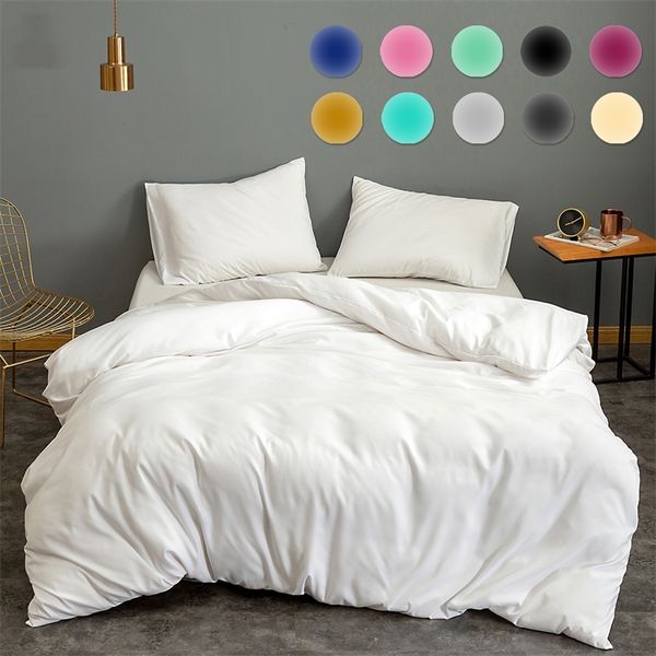 11 cores cores sólidas tampa de colcha 1pcs conjuntos de cama universal clássicos brancos pretos campos de cama limpa Tampa de edredão única T200826