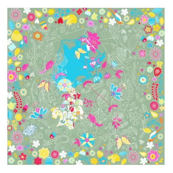 

spring autumn square silk scarves women foulard head shawl wrap floral muffler pareo bandanna female chiffon hijab poncho 220817, Blue;gray