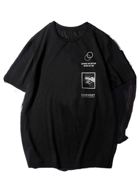 

men slogan graphic tee j9dr#, White;black