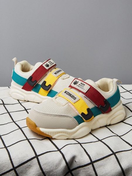 

toddler boys letter graphic hook-and-loop fastener strap sneakers she, Black