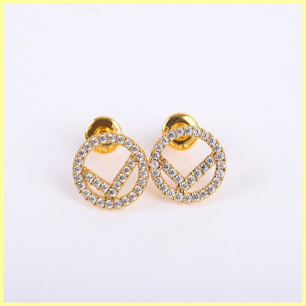 

2021 gold hoop earrings designers diamond stud earrings f earring for lady women party wedding lovers gift jewelry 925 silver 2109313n, Golden;silver