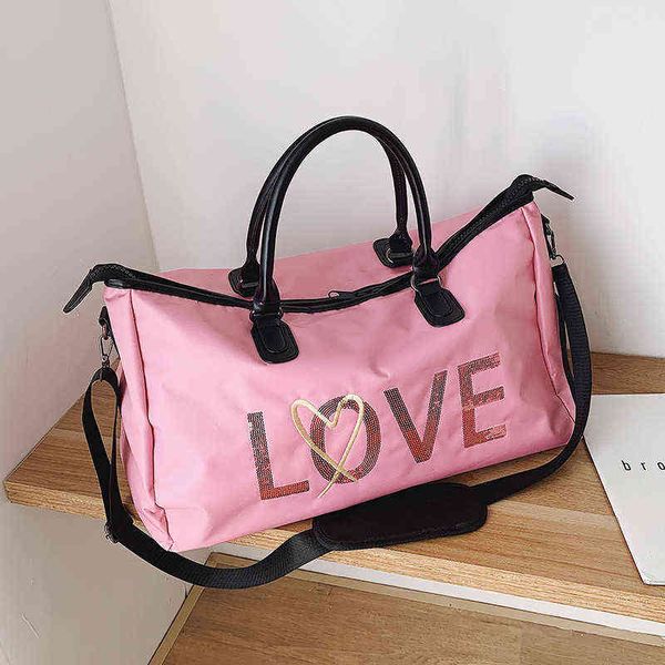 

brand travel bag portable korean travel luggage bag for men and women large-capacity lightweight crossbody sports shoulder bag 220615