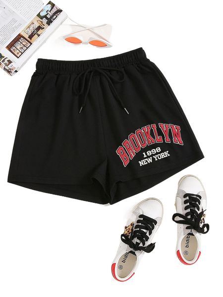 

letter graphic track shorts i70e#, White;black