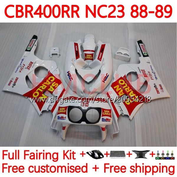 Kit carrozzeria per HONDA 400CC CBR400 RR NC23 CBR 400 RR CC NC29 88-99 Carrozzeria 130No.10 CBR400RR 88 89 90 91 92 93 CBR 400RR 1988 1989 1990 1991 1992 1993 Carena OEM nuovo rosso bianco