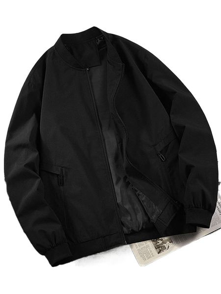 

men zip up bomber jacket z2kv#, Black;brown