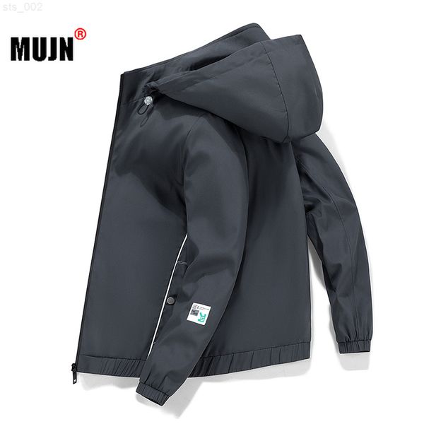 

men's hooded windbreaker spring autumn slim sports solid color men casual jacket fashion windproof male outdoor waterproof coat t220716, Black;brown
