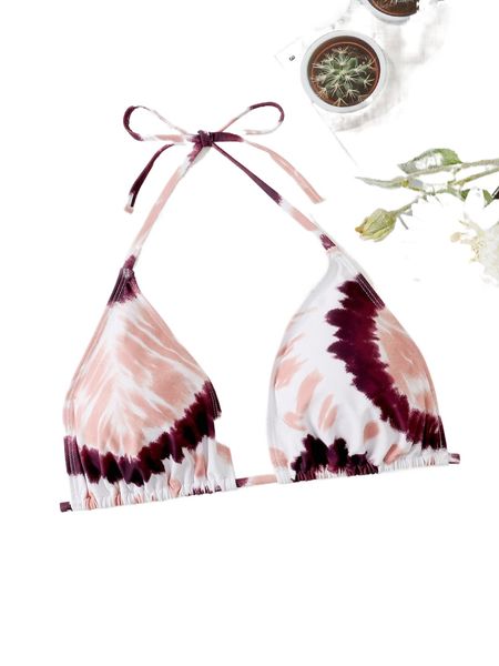 

plus tie dye halter bikini u7pj#, Black