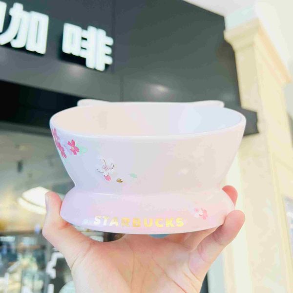 

limited new starbucks spring 2022 473ml cherry blossom ceramic pet bowl cat dog rice basin food basin