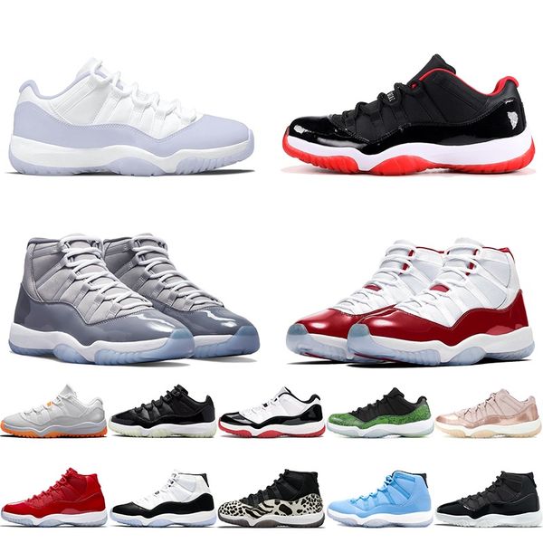 

11s women men basketball shoes low legend blue cool grey space gamma blue bred bright citrus jubilee cap and gown 11 concord trainers sports, Black