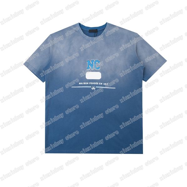 

22ss men women designers t shirts tee broken letter short sleeve man crew neck paris streetwear blue black xinxinbuy s-xl, White;black