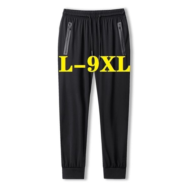 

men's pants men casual pants oversized autumn summer breathable sweatpants elasticity quick drying trousers largo mens clothing 220325, Black