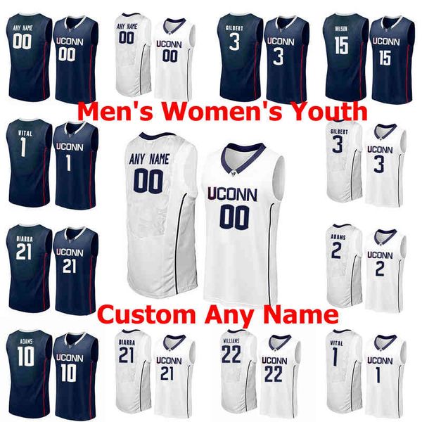 

uconn huskies college basketball jerseys 1 christian vital jersey alterique gilbert kemba 15 walker boatright hamilton ray custom stitched, Black