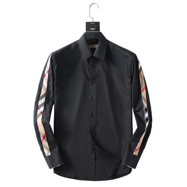 

new style men's casual shirts autumn shirt fashion plaid long-sleeved men dress oversized 100% cutton shirts side vb16, White;black