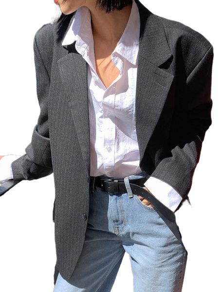 

dazy lapel collar single breasted blazer i0bc#, White