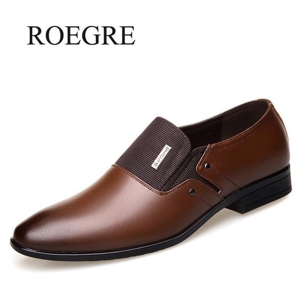 

new spring autumn men formal wedding shoes luxury men business dress shoes men loafers pointy shoes big size 38-47 y200420, Black