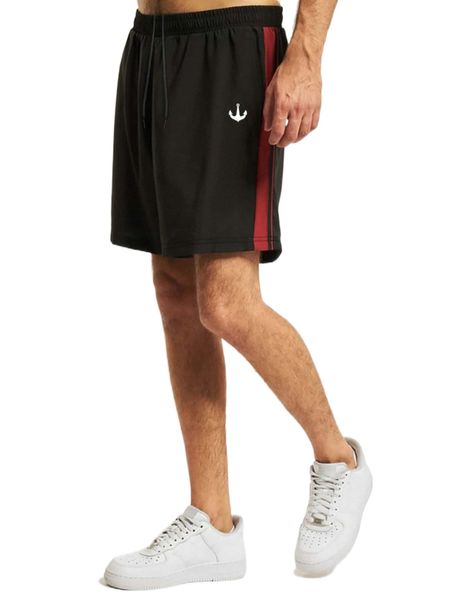 

men anchor print contrast side seam shorts 39jj#, White;black
