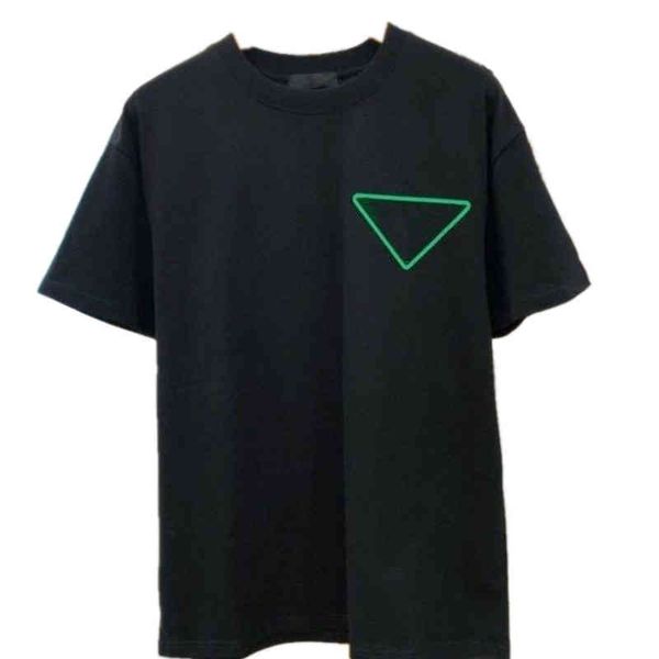 

2022 early spring new cht three-dimensional cutting letter printing triangle round neck short sleeve t-shirt women's casual tshirts bra, White