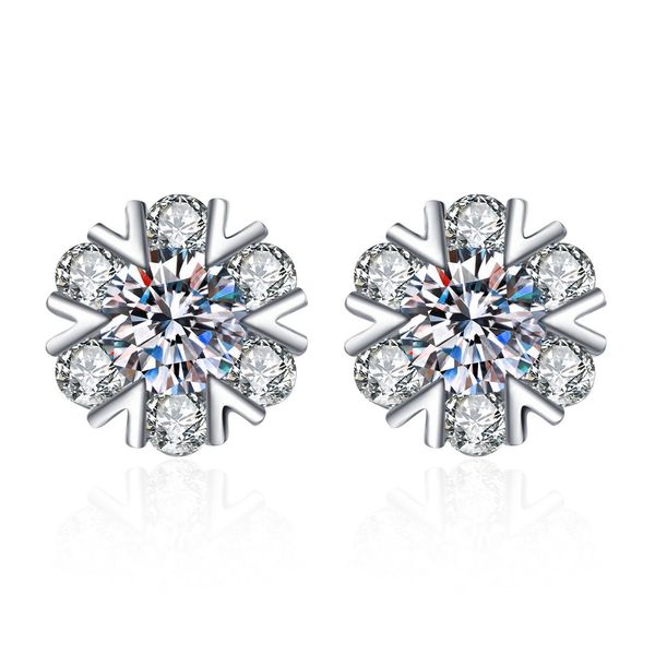 

female fashion and atmosphere snowflake zircon earrings charms, Golden