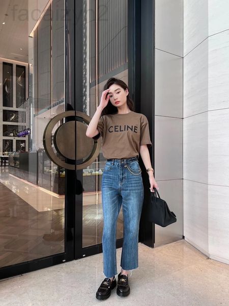 

women's t-shirt designer chaopai 22 early spring new alphabet printed short sleeved t-shirt women's round neck simple casual 6583, White