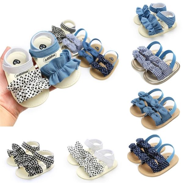 

summer newborn baby baby girl princess bow shoes soft sole pu sandals, Black;red