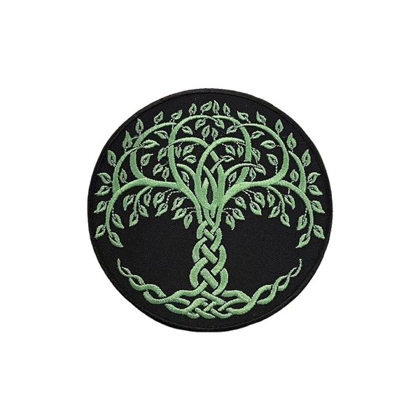 

tree of life embroidery patches sewing notions fashion novel badge iron on for clothing jackets bags diy custom patch, Black