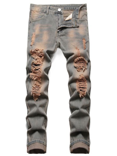

men ripped tie dye jeans a4dp#, Blue