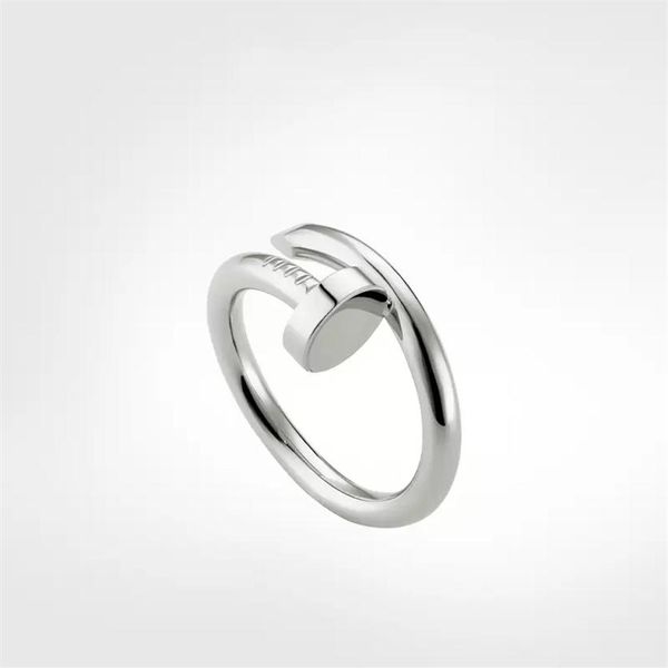 

with box mens nail ring band diamonds designer luxury women rings jewelry couple lover finger circle rings good gift never fade no175v, Silver