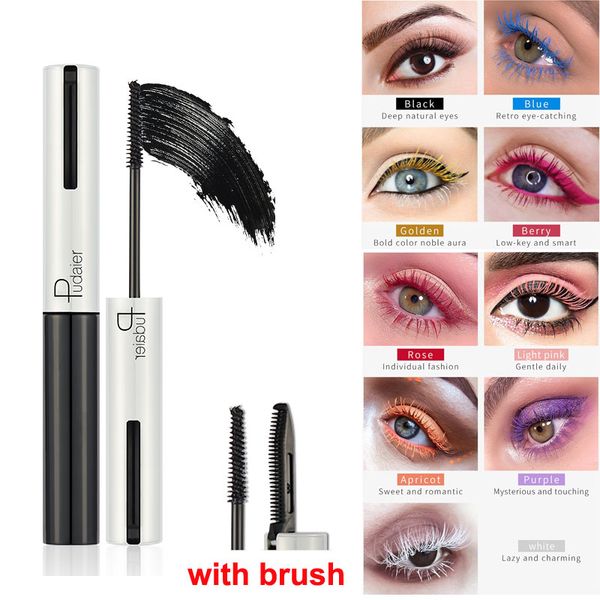 

9 colors 4d fiber lash mascara eye makeup eyelashes comb thicker curling volumizing lashes lengthening waterproof pudaier brand